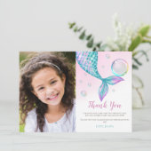 Zeemeisinnenstaart foto Verjaardag Bedankkaart (Staand voorkant)