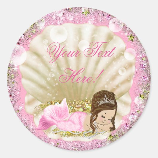 Zeemeisje Baby Shower Stickers (Voorkant)