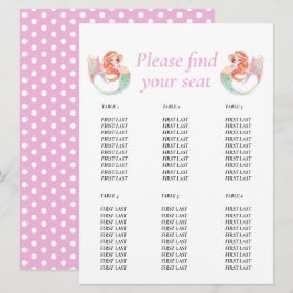 Zeemeisje Baby Shower. Tafelkaart Onder de Zee Kaart