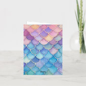 ZEEMEISJE SCHELP VERJAARDAGSKAART (Achterkant)