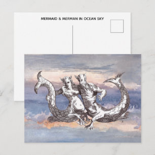 ZEEMEISJE & ZEEMAN IN OCEAN LUCHT BRIEFKAART