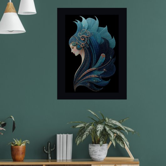 ZEEMEISJE ZWART #2 POSTER (Woonkamer 1)