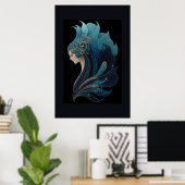ZEEMEISJE ZWART #2 POSTER (Thuiskantoor)