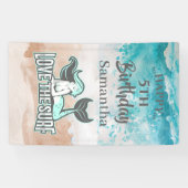 ZEEMEISJES FEEST Surfblauwe thema Banner (Horizontaal)