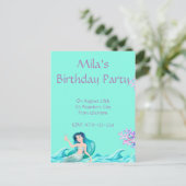 ZEEMEISJES UITNODIGINGEN, VERJAARDAGSUITNODIGINGEN BRIEFKAART (Staand voorkant)