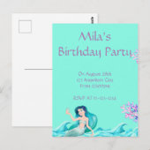 ZEEMEISJES UITNODIGINGEN, VERJAARDAGSUITNODIGINGEN BRIEFKAART (Voorkant / Achterkant)