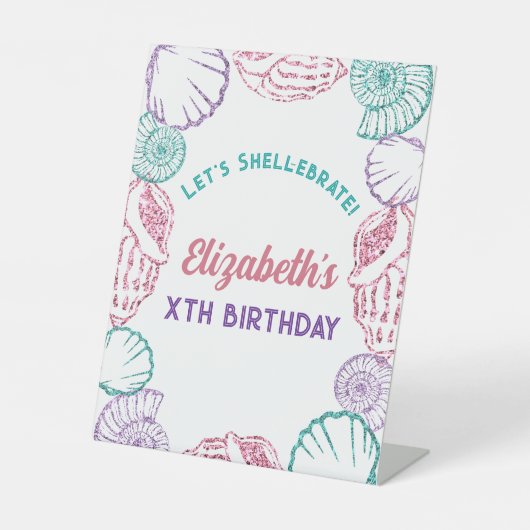 Zeemeisjes Verjaardag Reclamebord Met Voetstuk (Voorkant)