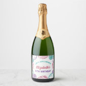 Zeemeisjes Verjaardag Sparkling Wijnetiket (Voorkant)