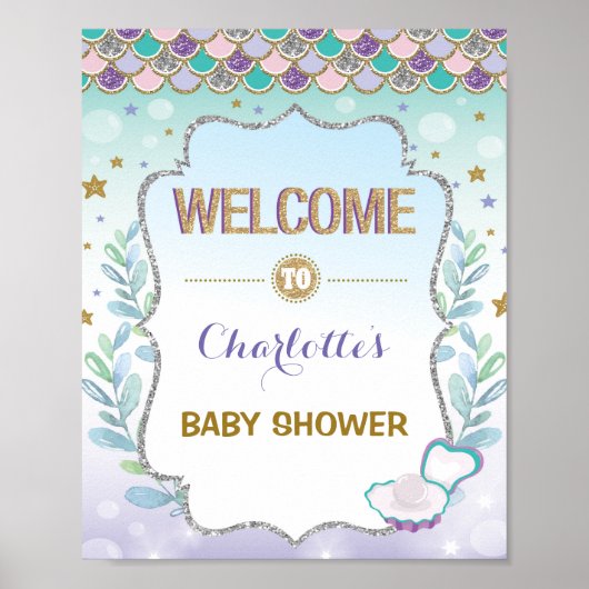Zeemeisjes Welkom Bord Baby Shower Zee Bruiloft De Poster (Voorkant)