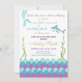 Zeemhaai onder het Zee Twins Baby shower Kaart (Voorkant)