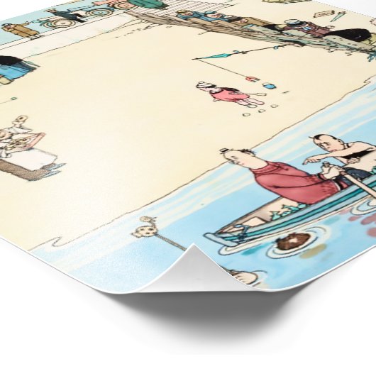 “Zeemiddelpunt Crime” door W Heath Robinson Foto Afdruk (Hoek)