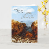 Zeemijlen en kustschilderende sympathie bedankt kaart (Gele Bloem)