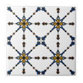 Zeemijlen, gele, Oranje en witte tegels Tegeltje (Voorkant)