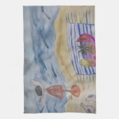 Zeemijlen op de keukendoek van het strand theedoek (Verticaal)