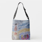 Zeemijlen op het strand crossbody tas (Achterkant)