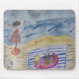Zeemijlen op het strand muismat