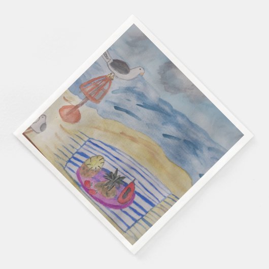 Zeemijlen op het strand servet (Hoek)