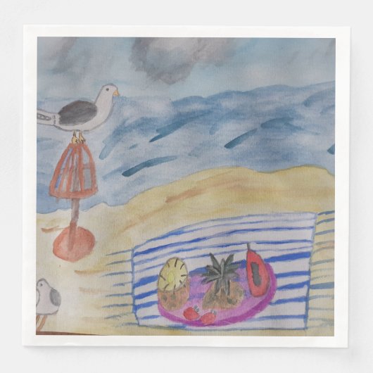 Zeemijlen op het strand servet (Voorkant)