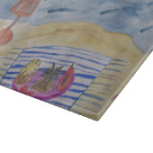 Zeemijlen op het strand snijplank (Hoek)