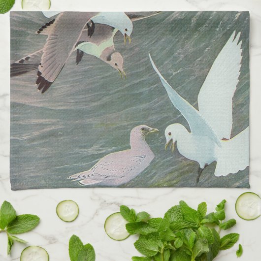 Zeemijlen over oceaangolven door Louis Agassiz Fue Theedoek (Gevouwen)