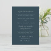 Zeemijlpalligrafie Elegant Wedding Kaart (Staand voorkant)