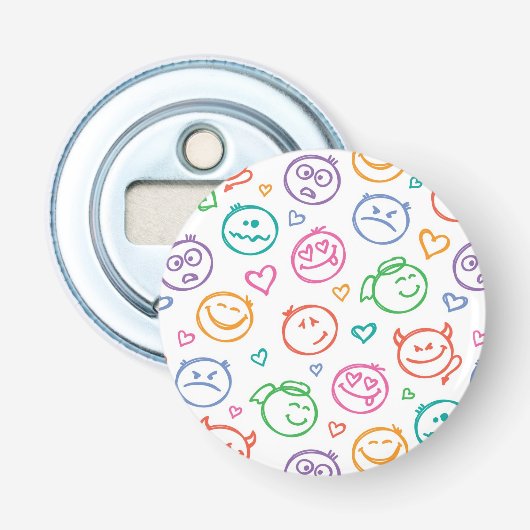zeemijlpatroon button flesopener (Voorkant)