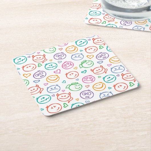 zeemijlpatroon kartonnen onderzetters (Schuin)