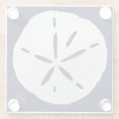 Zeemijver, witte en zwarte goudmakreel glazen onderzetter (Achterkant)