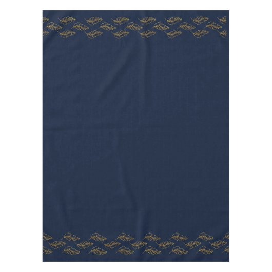 Zeemleder en goudlef Elegant Table Cloth Tafelkleed (Voorkant)