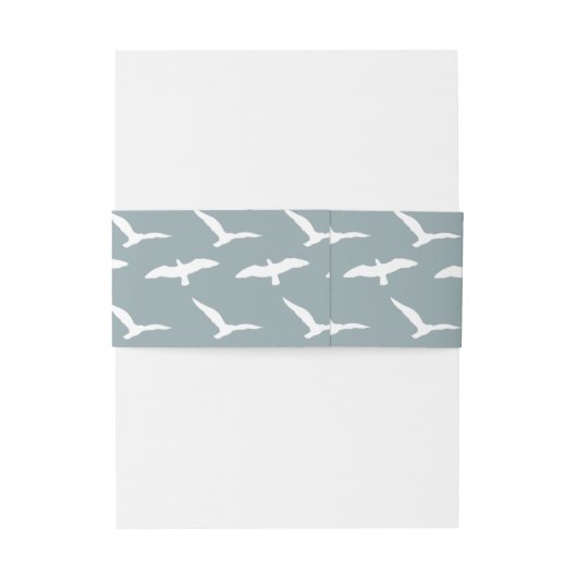 zeemleder in duusky blue strand - buikband uitnodigingen wikkel (Achterkant Voorbeeld)