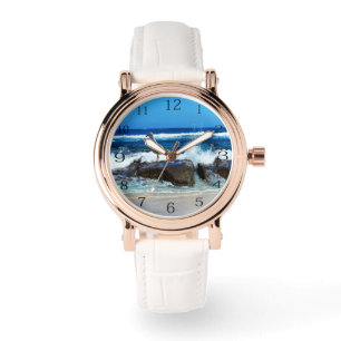 zeemleder op de balkstokken, horloge