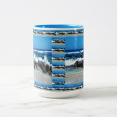 zeemleder op de balkstokken, tweekleurige koffiemok (Center)