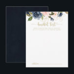 Zeemleeuwen met een goudbruine gouden bruiloft briefkaart<br><div class="desc">Deze marine blush bloemengouden bruiloft emmer lijst kaarten zijn de perfecte activiteit voor een rustieke bruiloft receptie of vrijgezellenfeest. Het ontwerp is voorzien van prachtige handgeschilderde donkerblauw, blauw, marine, roze, blos, gouden bloemen en groen blad. Verander de formulering om aan te passen aan elke levensevenement. Bucket list teken wordt apart...</div>