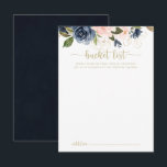 Zeemleeuwen met een goudbruine gouden bruiloft briefkaart<br><div class="desc">Deze marine blush bloemengouden bruiloft emmer lijst kaarten zijn de perfecte activiteit voor een rustieke bruiloft receptie of vrijgezellenfeest. Het ontwerp is voorzien van prachtige handgeschilderde donkerblauw, blauw, marine, roze, blos, gouden bloemen en groen blad. Verander de formulering om aan te passen aan elke levensevenement. Bucket list teken wordt apart...</div>