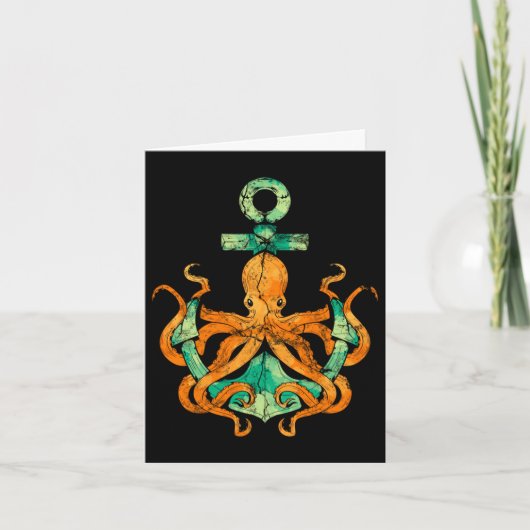 Zeemonster octopus geschenk anker octopus kaart (Voorkant)