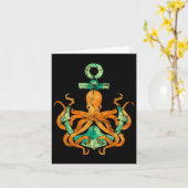 Zeemonster octopus geschenk anker octopus kaart (Gele Bloem)