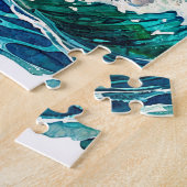Zeemonster rijzend uit de oceaan legpuzzel (Zijkant)