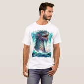 Zeemonster verrijst Oceaan Horror T-shirt (Voorkant volledig)