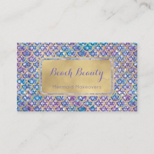 Zeemruid Visitekaartjes Blauwe Periwinkle Sequin g (Voorkant)