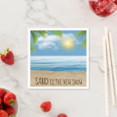 Zeemstrand met palmvaten servet (Insitu)