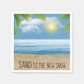 Zeemstrand met palmvaten servet (Voorkant)