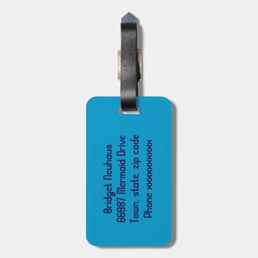 zeemuil bagagelabel (Achterkant verticaal)