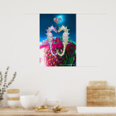 ZEENAALDEN IN DE LIEFDE EN ROZE BLAUWE PARELMOER POSTER (Keuken)