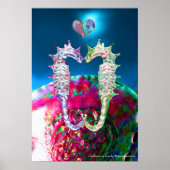 ZEENAALDEN IN LOVE EN ROZE BLAUWE PARELMOER POSTER (Voorkant)