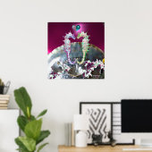 ZEENAALDEN VERLIEFDE , ROZE BLAUW MOER VAN PAREL POSTER (Thuiskantoor)