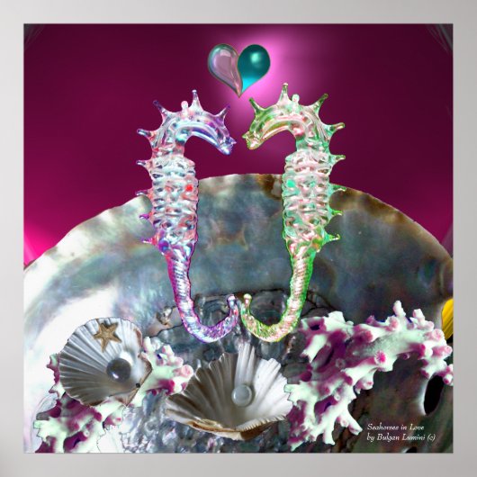 ZEENAALDEN VERLIEFDE , ROZE BLAUWE PARELMOER POSTER (Voorkant)