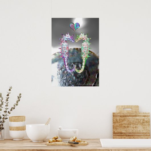 ZEENAALDEN VERLIEFDE ROZE FUCHSIA PARELMOER POSTER (Keuken)