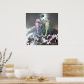 ZEENAALDEN VERLIEFDE , ROZE WITTE PARELMOER POSTER (Keuken)