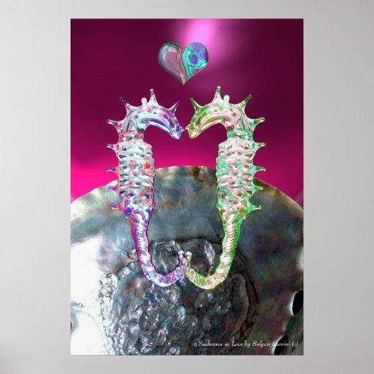 ZEENAALDJES IN DE LIEFDE ROZE FUCHSIA PARELMOER POSTER (Voorkant)
