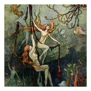 “Zeenimfen” door Warwick Goble Foto Afdruk